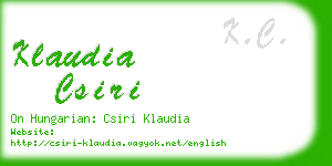 klaudia csiri business card